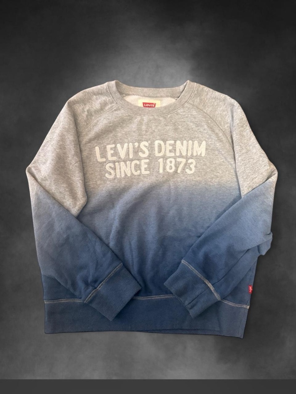 Levi's Grey to Blue Ombre Crewneck Sweatshirt